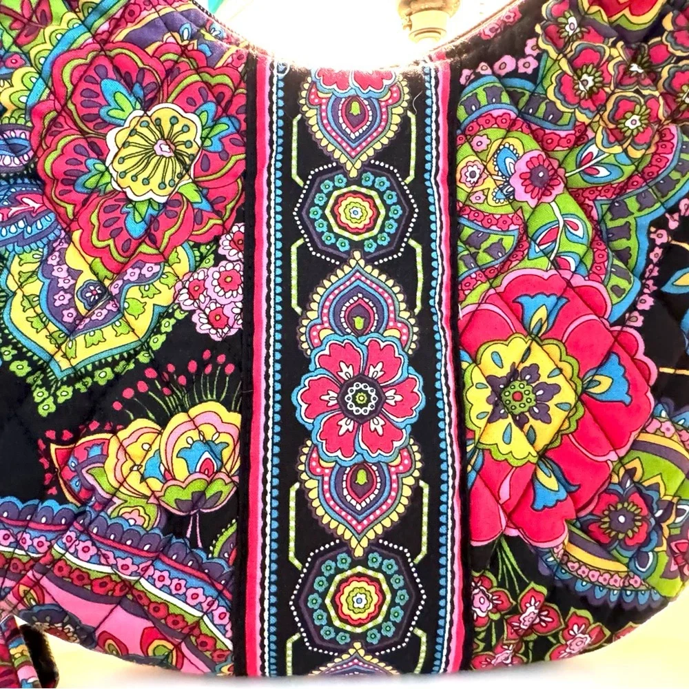 Quilted Vera Bradley Purse & Matching Wallet Floral Paisley Women's Handbag Set - Picture 15 of 16